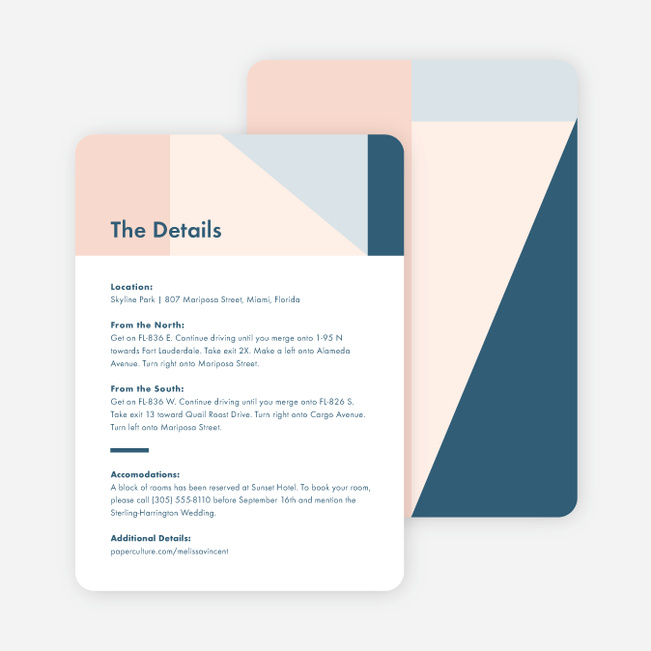 Taking Shape Wedding Direction Cards - Pink