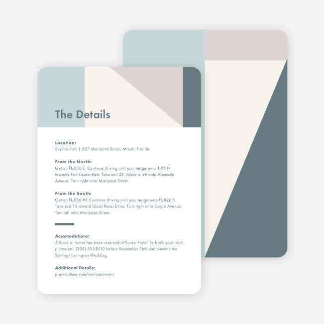 Taking Shape Wedding Direction Cards - Blue