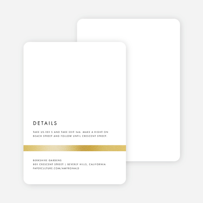 Stripe It Wedding Direction Cards - White