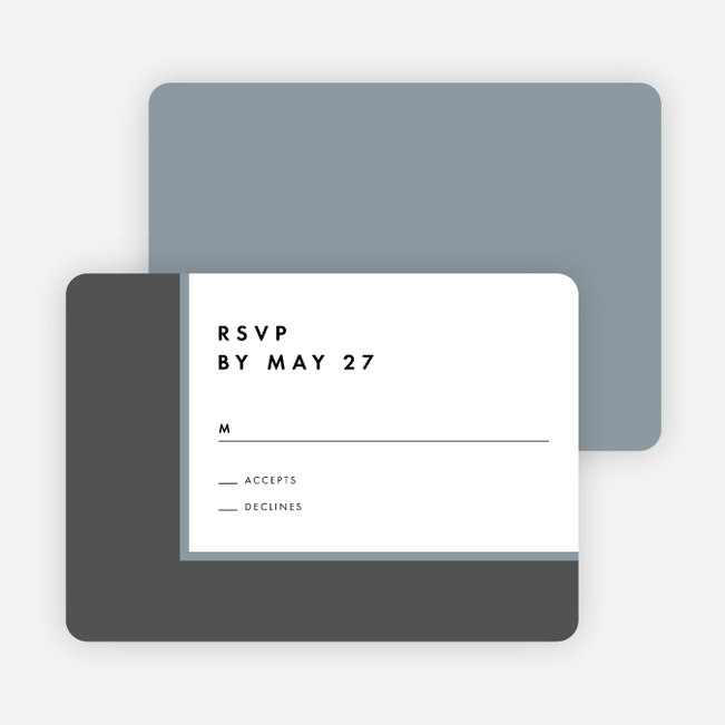 Foil Blocks Wedding Response Cards - Blue