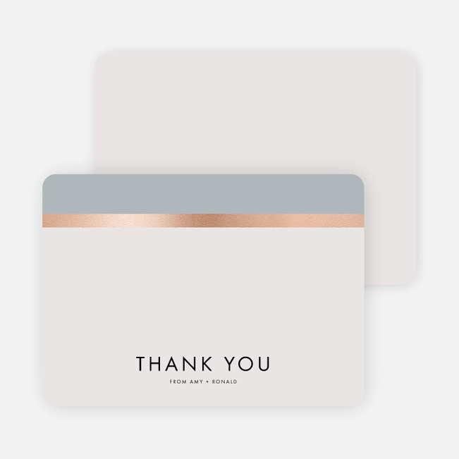 Stripe It Wedding Thank You Cards - Gray