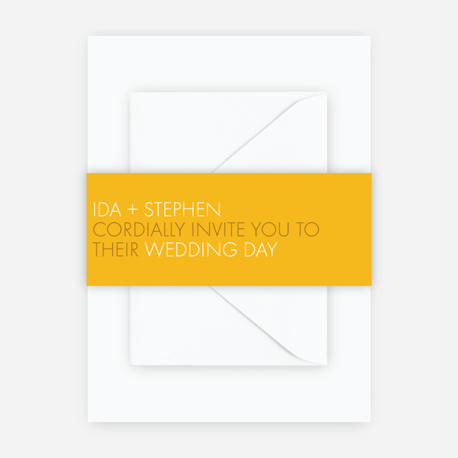 All Caps Wedding Response Addressing. - Yellow