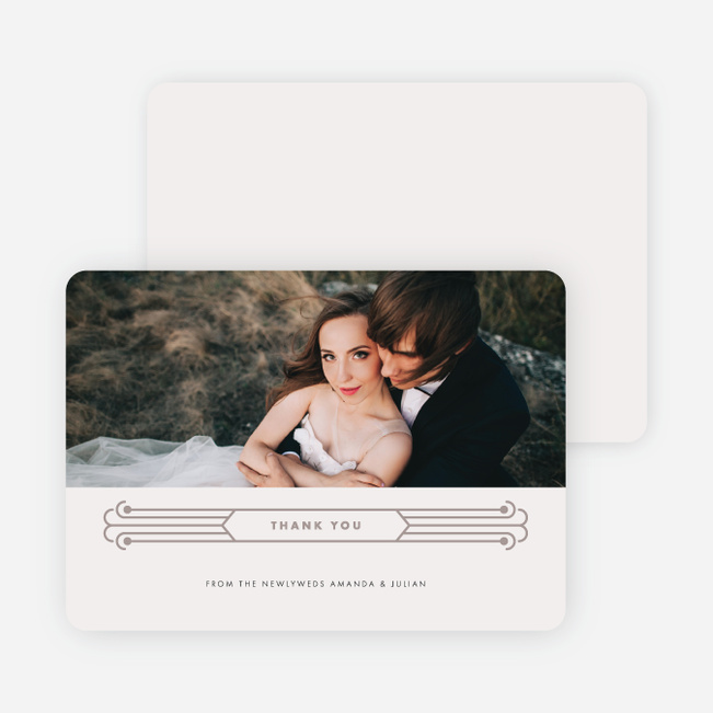 Art Deco Wedding Thank You Cards - Beige