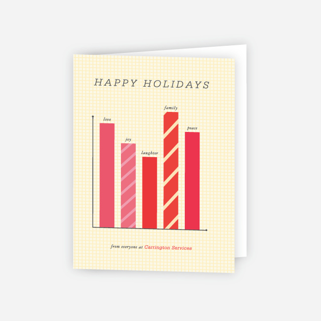 Bar Graph Corporate Holiday Cards - Red
