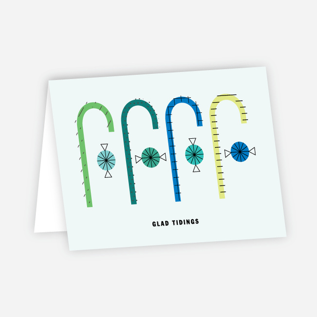 Candy Cane Christmas Cards - Blue