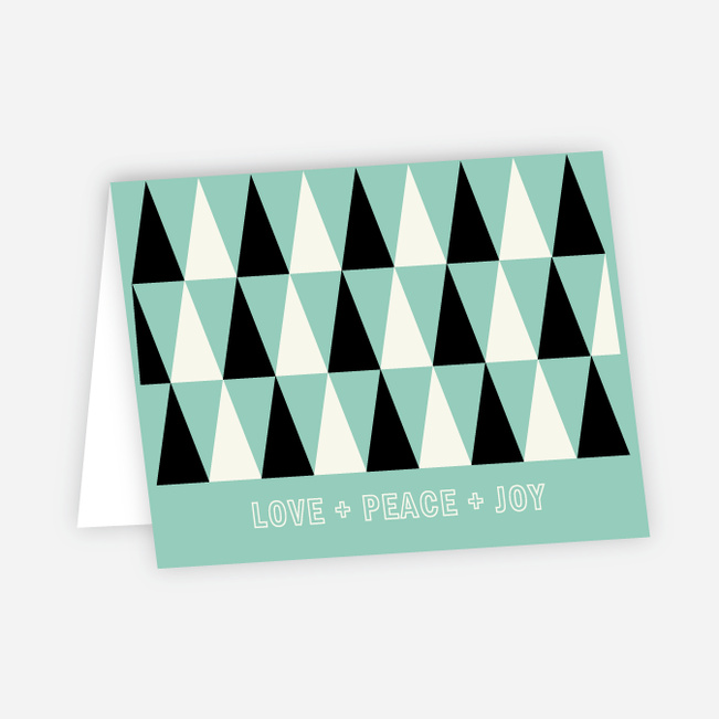 Geometric Trees Holiday Cards - Blue