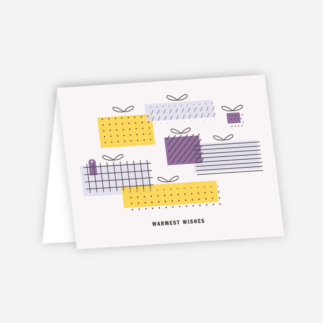 Gift Boxes Corporate Holiday Cards - Purple