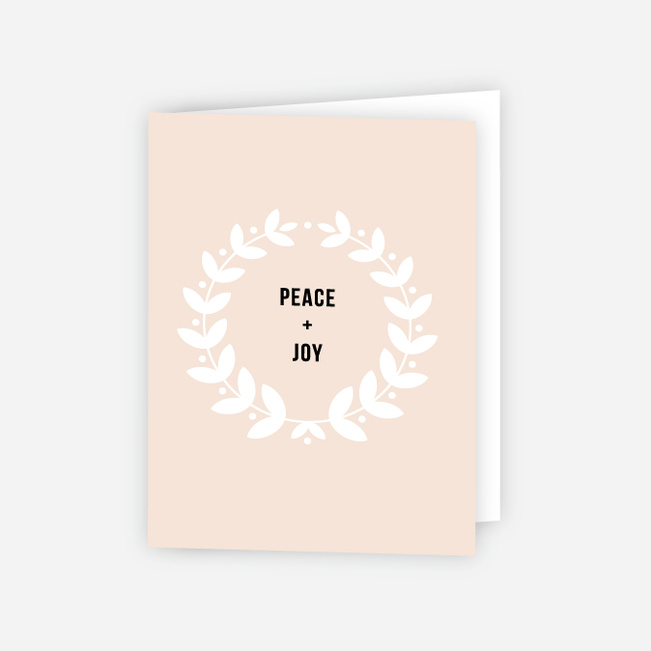 Joyful Wreath Corporate Holiday Cards - Beige