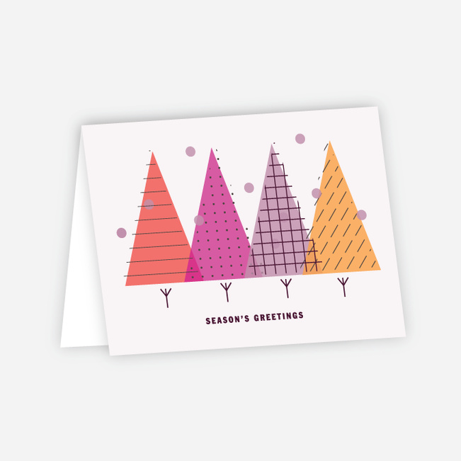 Modern Forest Holiday Cards - Red