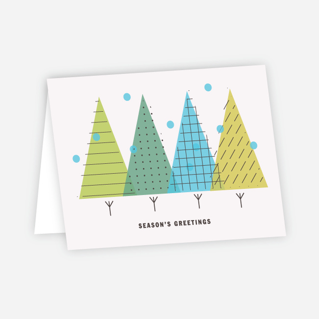 Modern Forest Holiday Cards - Green