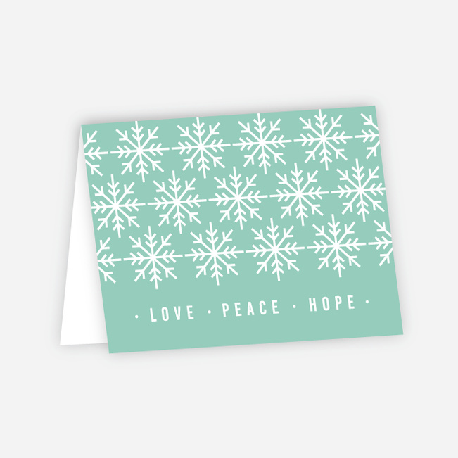 Snowflake Pattern Corporate Holiday Cards - Blue