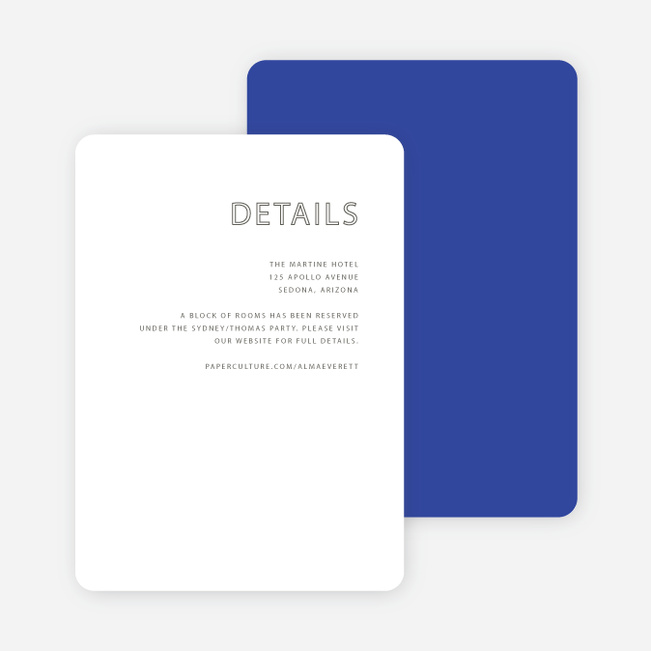 Color Up Wedding Direction Cards - Blue