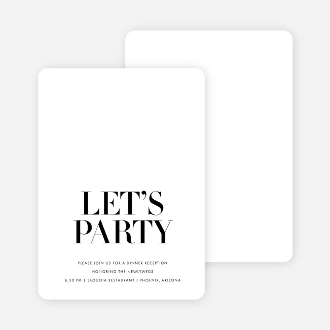Ampersand Wedding Reception Cards - Black