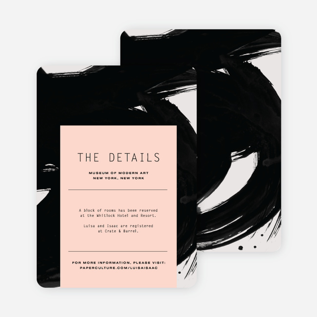 Bold Strokes Wedding Direction Cards - Pink