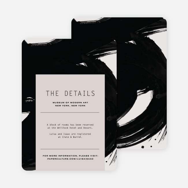 Bold Strokes Wedding Direction Cards - Gray