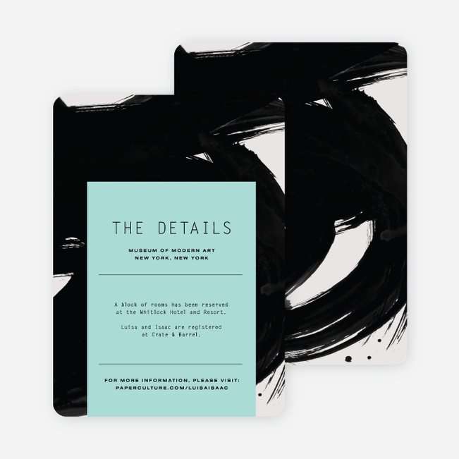 Bold Strokes Wedding Direction Cards - Green