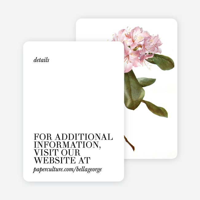 Botanical Bliss Wedding Direction Cards - Black