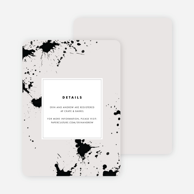 Brush Splash Wedding Direction Cards - Beige