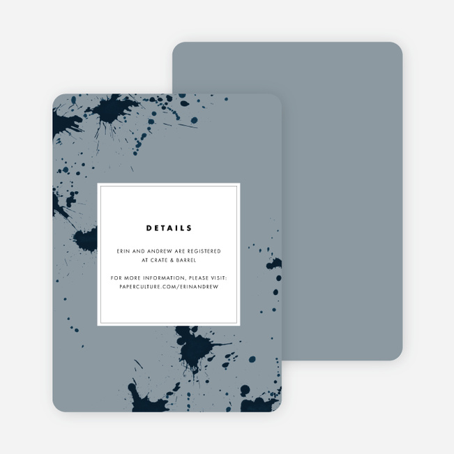 Brush Splash Wedding Direction Cards - Blue