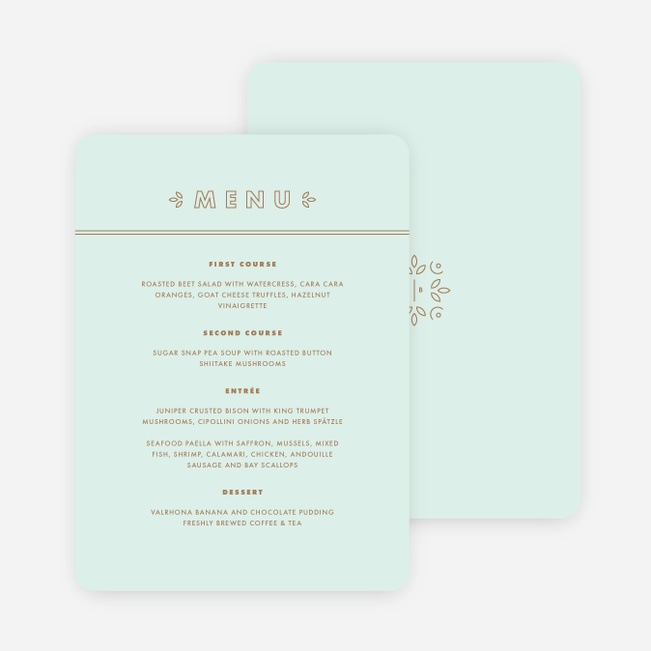 Chic Floral Wedding Menus - Blue