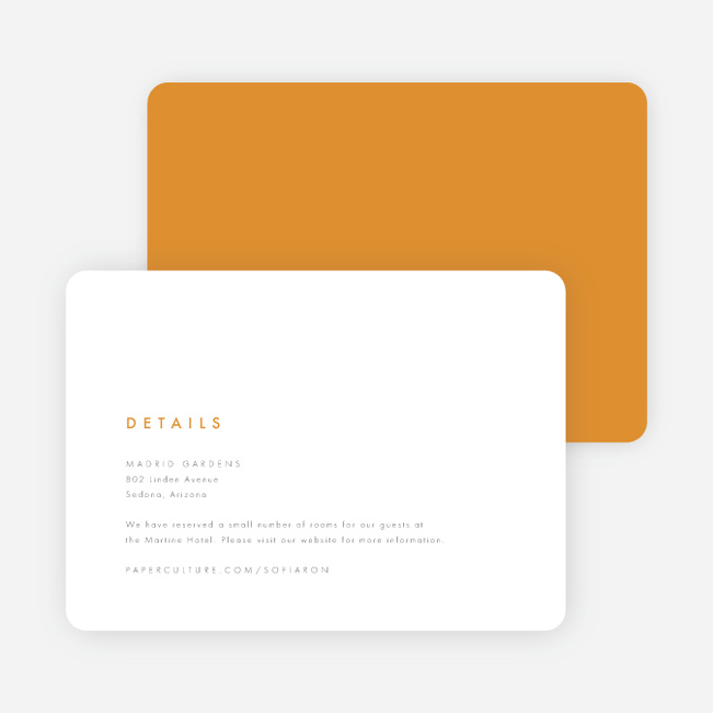 Color Pop Wedding Direction Cards - Orange