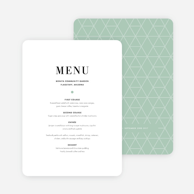Converging Paths Wedding Menus - Green
