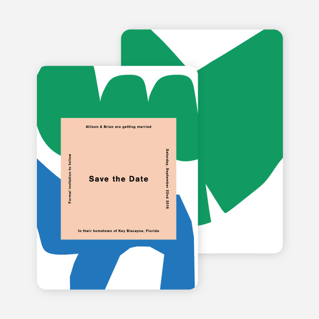 Paper Cuts Save The Dates - Green