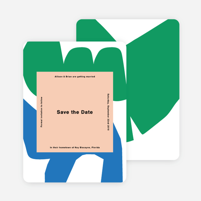 Paper Cuts Save The Dates - Green