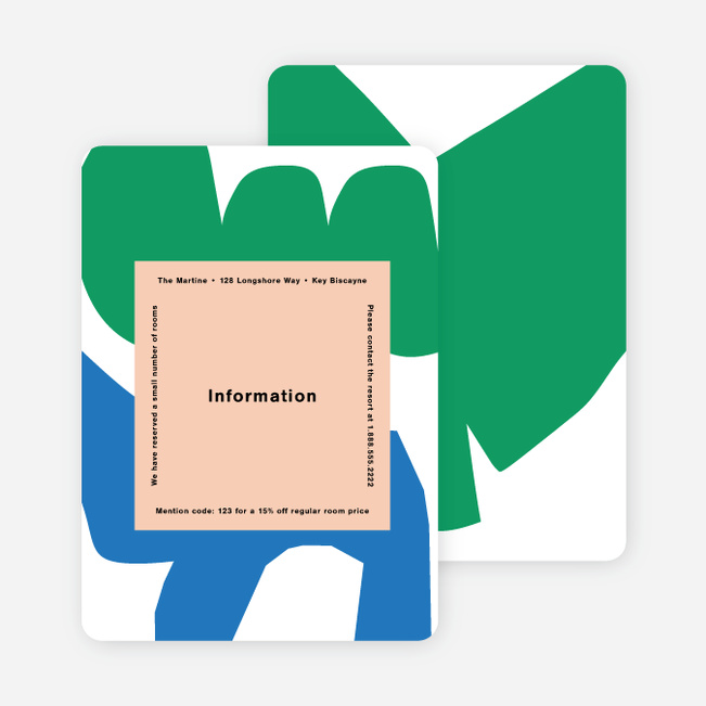 Paper Cuts Wedding Direction Cards - Green