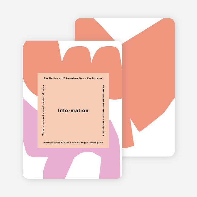 Paper Cuts Wedding Direction Cards - Orange