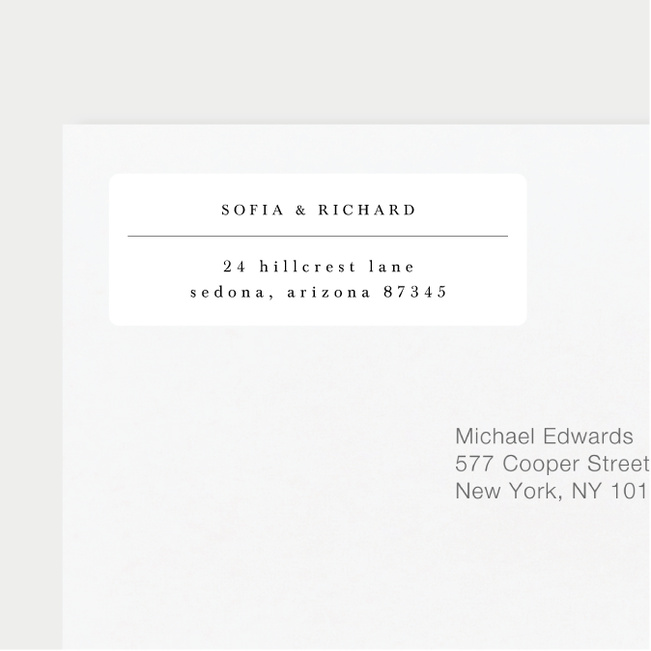 Less is More Wedding Return Address Labels - White