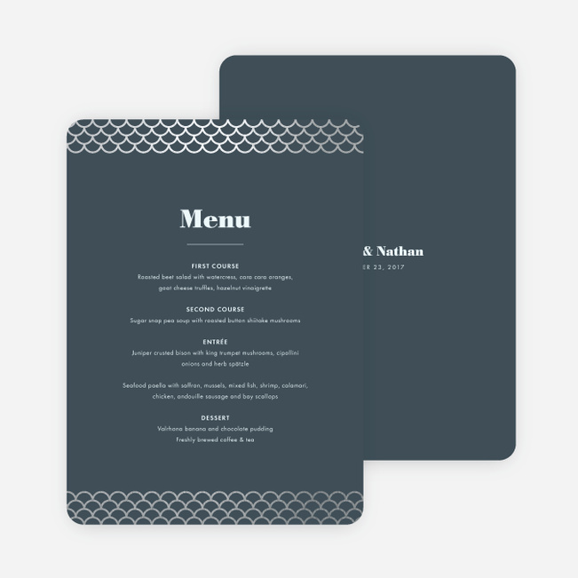 Making Waves Wedding Menus - Blue