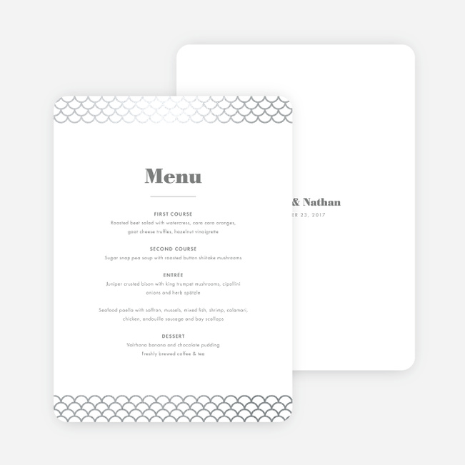 Making Waves Wedding Menus - Gray