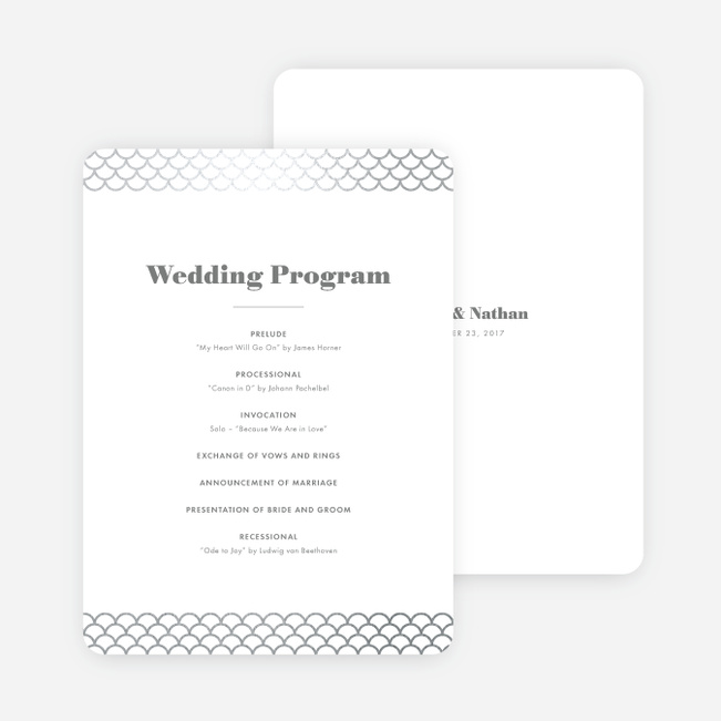 Making Waves Wedding Programs - Gray