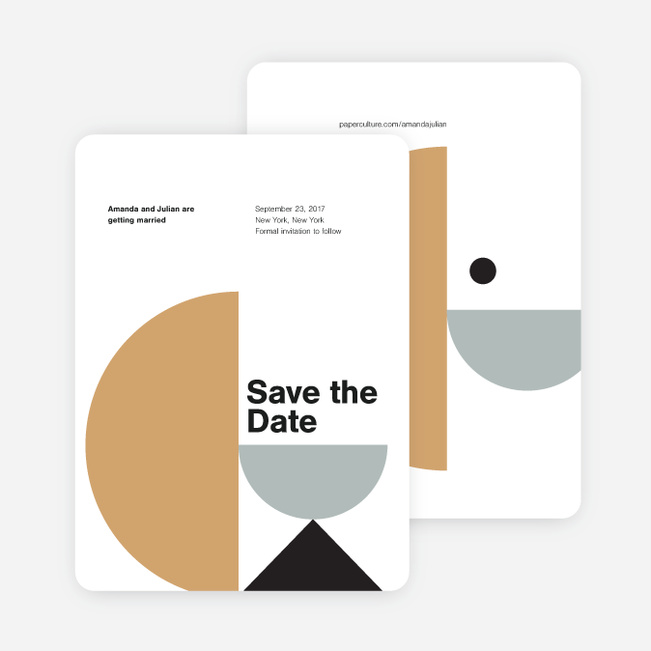 Shape Art Save The Dates - Brown