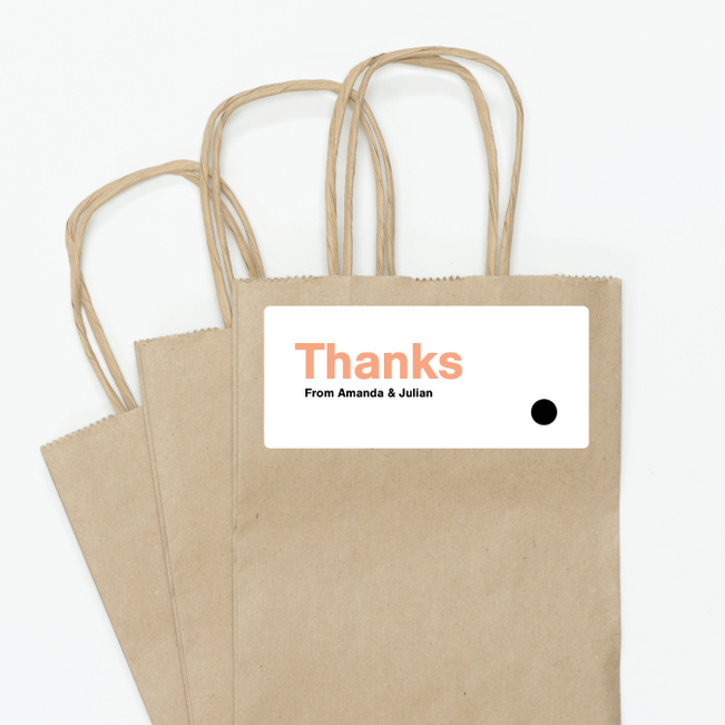 Shape Art Wedding Gift Tags And Stickers - Orange