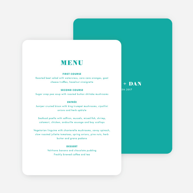 Simply Type Wedding Menus - Blue