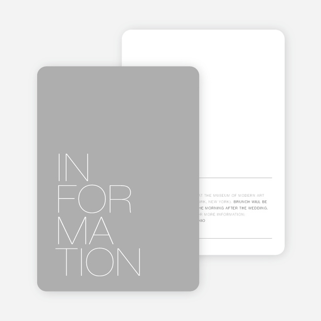 Stacked Type Wedding Direction Cards - Gray