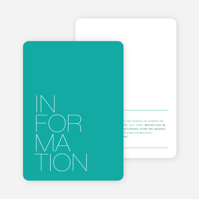 Stacked Type Wedding Direction Cards - Green