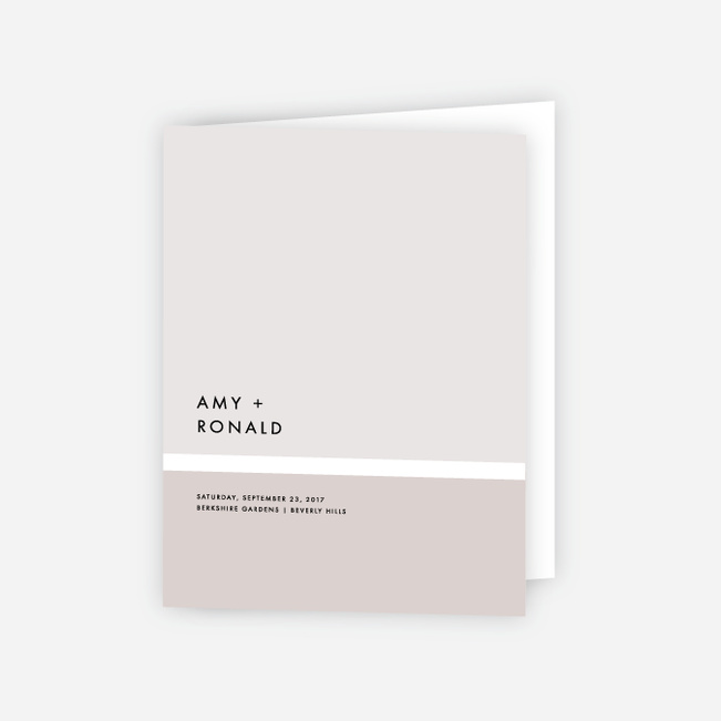 Stripe It Wedding Programs - Beige