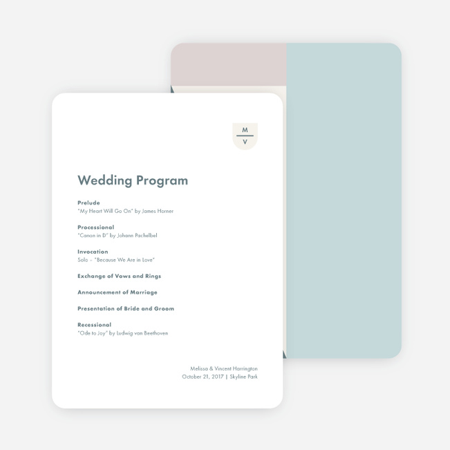 Taking Shape Wedding Programs - Blue
