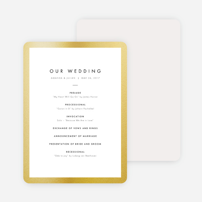 Wedding Frame of Mind Wedding Programs - Beige