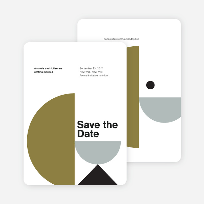 Shape Art Save The Dates - Green