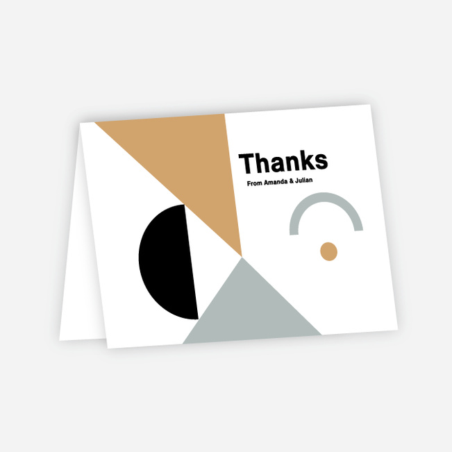 Shape Art Wedding Thank You Cards - Brown