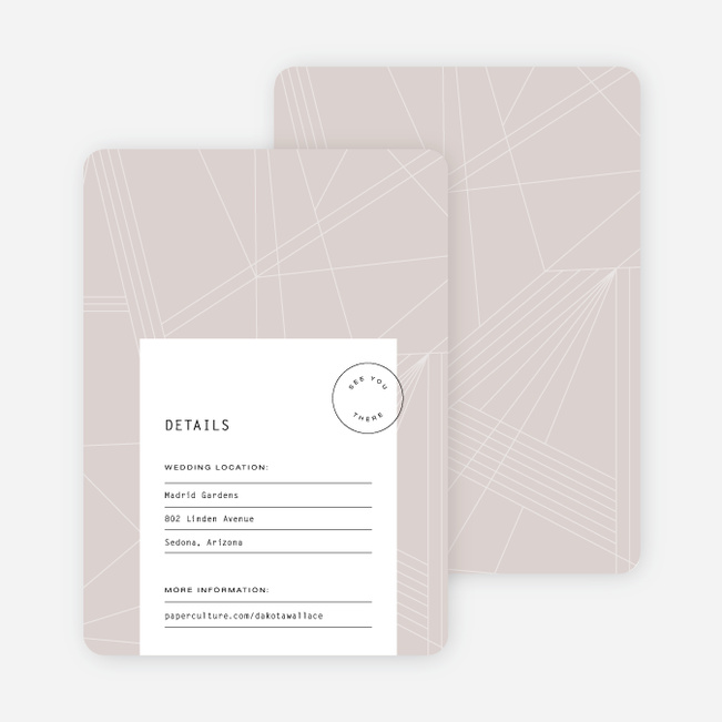 Label It Wedding Direction Cards - Beige