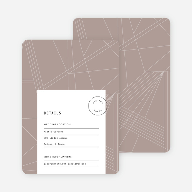 Label It Wedding Direction Cards - Brown