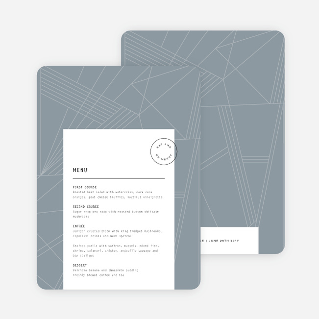 Label It Wedding Menus - Blue