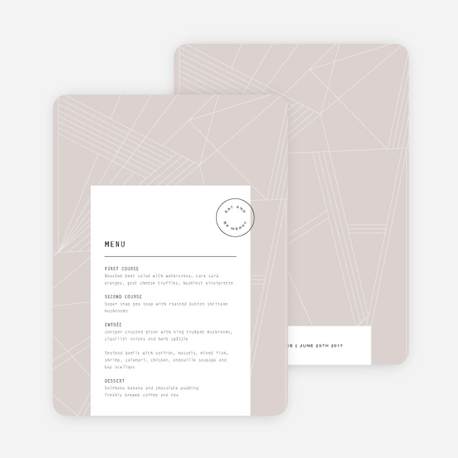 Label It Wedding Menus - Beige