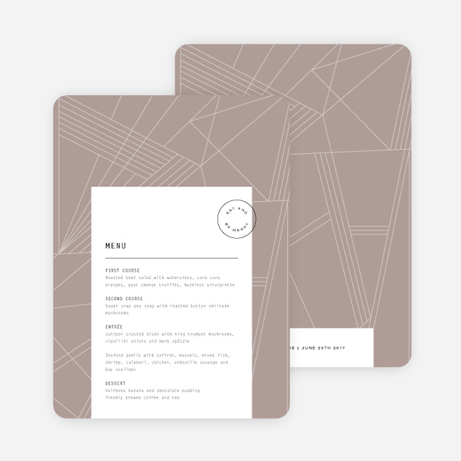 Label It Wedding Menus - Brown