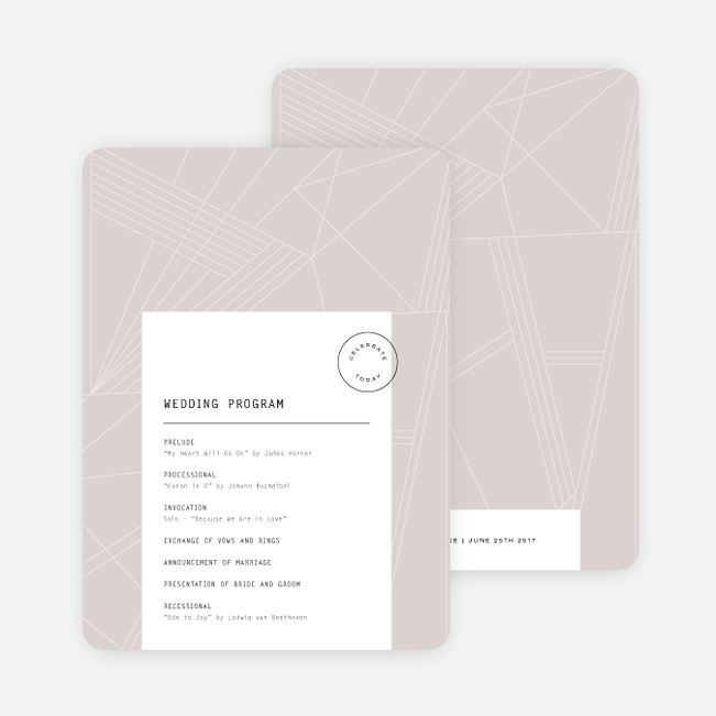 Label It Wedding Programs - Beige